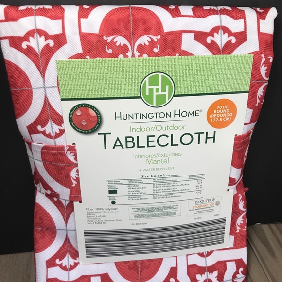 Huntington Home Tablecloth 70” Indoor/Outdoor NWT - Picture 6 of 8